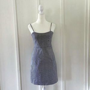 Brandy Melville Karla Pinstripe Blue White Spaghetti Strap Short Dress